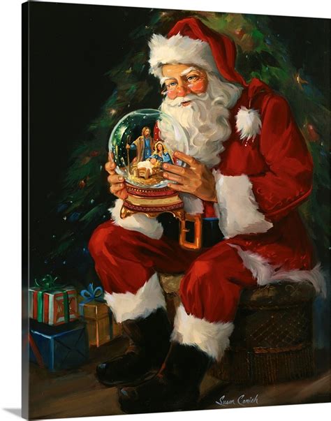 santa claus picture for wall|large santa canvas wall art.